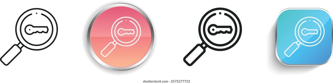 keywords icon. Thin Linear, Regular and Button Style Design Isolated On White Background