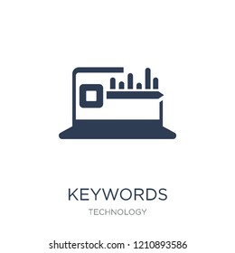 Keywords icon. Trendy flat vector Keywords icon on white background from Technology collection, vector illustration can be use for web and mobile, eps10
