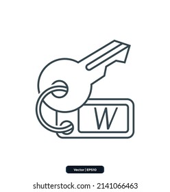 keywords icon. Web and graphic design icons. Vector creative and development icon set with editable stroke.