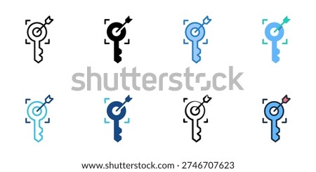 Keywords icons set multiple style collection. Editable stroke 
