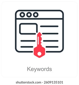 Keywords and labels icon concept