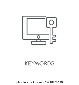 Keywords linear icon. Keywords concept stroke symbol design. Thin graphic elements vector illustration, outline pattern on a white background, eps 10.