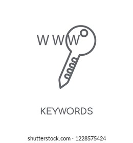 Keywords linear icon. Modern outline Keywords logo concept on white background from Technology collection. Suitable for use on web apps, mobile apps and print media.