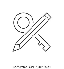 Keywords linear icon on white background. Vector illustration