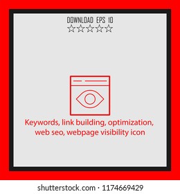Keywords, link biilding, optimization  line icon