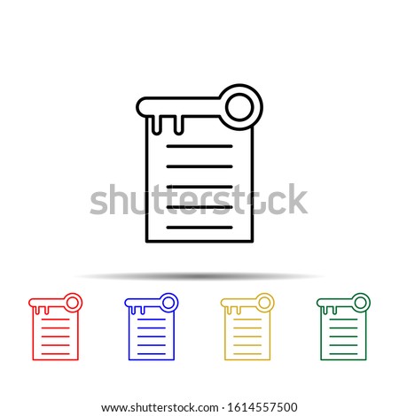 keywords multi color style icon. Simple thin line, outline vector of web icons for ui and ux, website or mobile application
