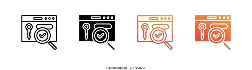Schlüsselwörter Symbol für mehrere Stile Set Vektor
