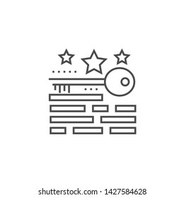 Keywords Ranking Related Vector Thin Line Icon. Isolated on White Background. Editable Stroke. Vector Illustration.