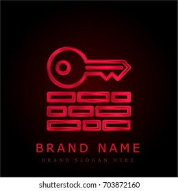 Keywords red chromium metallic logo