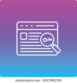 Keywords vector icon. Can be used for printing, mobile and web applications.