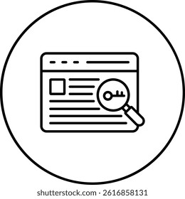 Keywords vector icon. Can be used for printing, mobile and web applications.