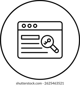 Ícone de vetor de palavras-chave. Pode ser usado para impressão, aplicativos móveis e da Web.