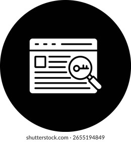 Ícone de vetor de palavras-chave. Pode ser usado para impressão, aplicativos móveis e da Web.