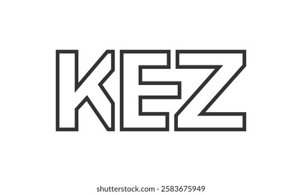 KEZ logo design template with strong and modern bold text. Initial based vector logotype featuring simple and minimal typography. Trendy company identity ideal for businesses brand presence.