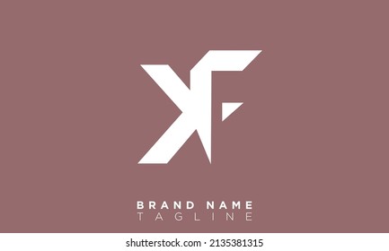 Letras alfabéticas de KF Iniciales logotipo de monograma FK, K y F
