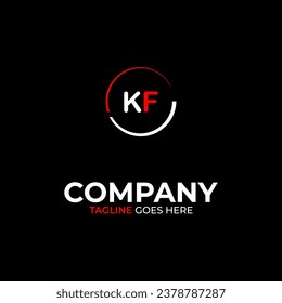 KF creative modern letters logo design template