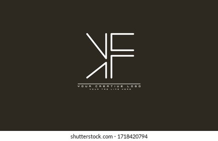 KF FK abstract vector logo monogram template
