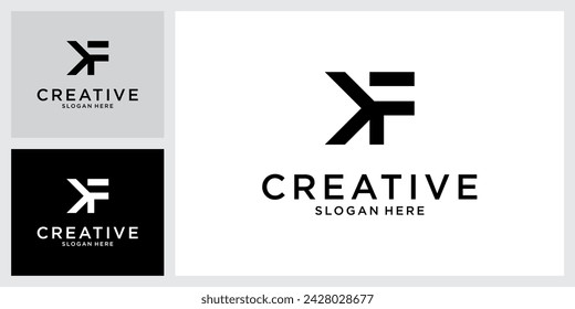 KF or FK initial letter logo design vector.