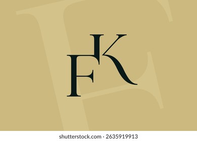KF or FK letter logo icon design. Classic style luxury initials monogram.