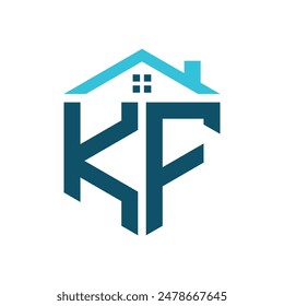 KF House Logo Design Template. Letter KF Logo for Real Estate, Construction or any House Related Business