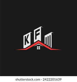 KF Initial Construction Real Estate Home Logo Design Vector
