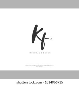 KF Initial handwriting or handwritten logo for identity. Logo with signature and hand drawn style.