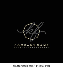 KF Initial handwriting logo concept