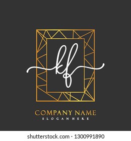 KF Initial Handwriting logo template vector