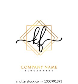 KF Initial Handwriting logo template vector