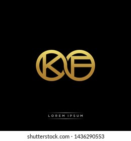KF initial letter linked circle capital monogram logo modern template