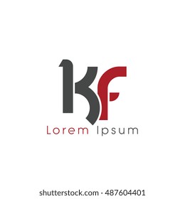 kf initial letter linked lowercase logo. k and f vector template design.