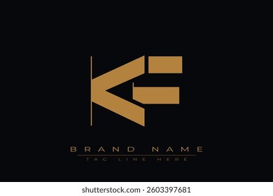 KF initial letter logo design. Letter K and F luxury alphabet letter logo icon template