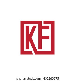 KF initial letters looping linked square logo red