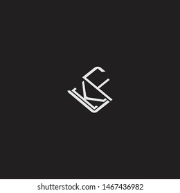 KF Initial Logo letters with rotate squere template