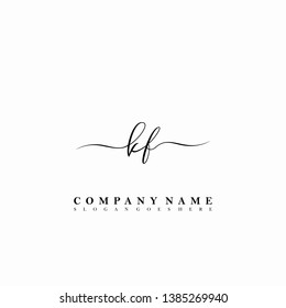 KF Initial luxury handwriting logo vector