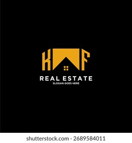 KF initial monogram logo for real estate with creative home design