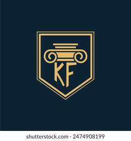 KF Initials Law Firm Logo Lawyer logo with creative law element