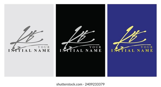 kf k f initial handwriting kf initial handwriting signature logo template vector hand lettering