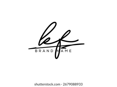 KF letter elegant cursive beauty handwriting logo.