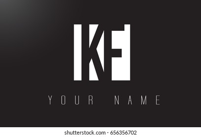 KF Letter Logo With Black and White Letters Negative Space Design.