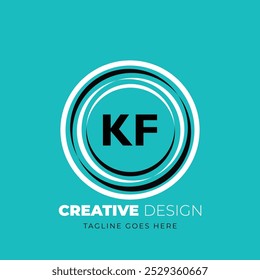 Kreatives Design mit KF-Logo-Buchstaben. KF einzigartiges Design. Vektorgrafik