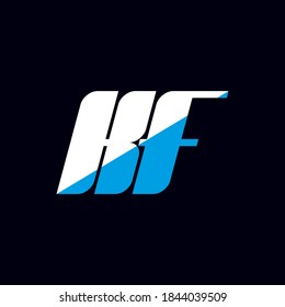 KF-Brief-Logo-Design auf schwarzem Hintergrund. KF Creative Initials Buchstaben Logo Konzept. KF Icon Design. KF-Symbol auf weißem und blauem Buchstaben auf schwarzem Hintergrund. K F	
