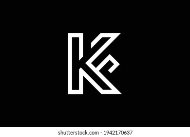 KF letter logo design on luxury background. FK monogram initials letter logo concept. KF icon design. elegant and Professional white color letter icon design on black background.