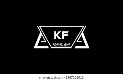 KF letter logo design on black background. KF creative initials letter logo concept. KF unique design.