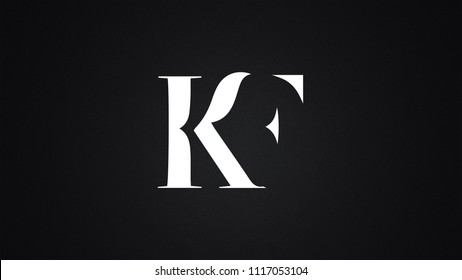KF Letter Logo Design Template Vector