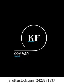 Diseño del logotipo de la carta KF. Único atractivo creativo moderno inicial KF inicial logotipo de icono de carta de base inicial