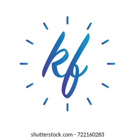 KF letter logo with line element
