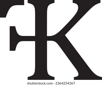 Diseño de logotipo moderno para letras KF
