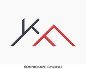 KF letters that form a simple roof. A clean and sophisticated looking logo. Suitable for construction companies as well as real estate.