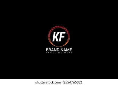 KF logo. K F design. White KF letter. KF, K F letter logo design. Initial letter KF linked circle uppercase monogram logo.